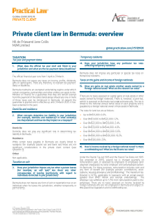 Practical Law Company - Private Client Law in Bermuda: An Overview 2016