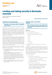 Practical Law Company – Lending and taking security in Bermuda: An Overview 2016