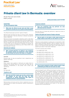 Practical Law Company – Private Client Law in Bermuda: An Overview – 2017